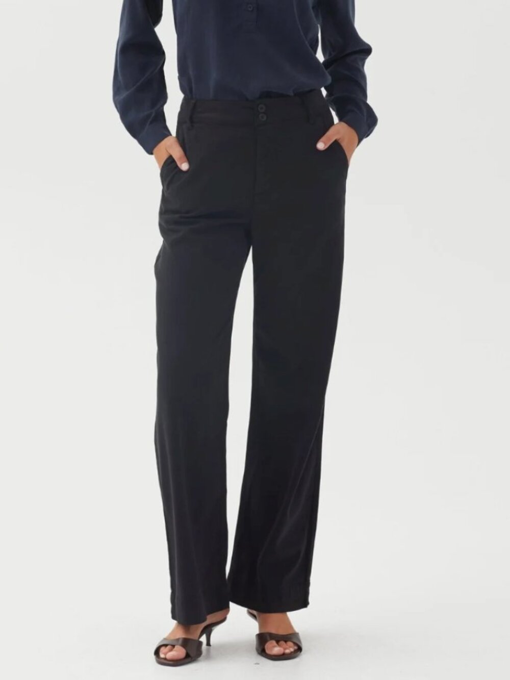 Bell Dahl Waxy Black Wide Leg Jeans 27